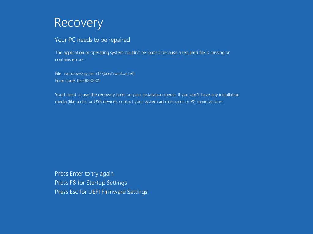 Falha no Windows Server impede que sistema inicialize, apresentando erro 0xc0000001